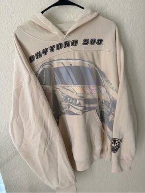 Nascar Beige Daytona 500 Graphic Hoodie